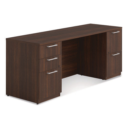 Alera Seville Series Double Pedestal Credenza, 72w X 24d X 29h, Mahogany