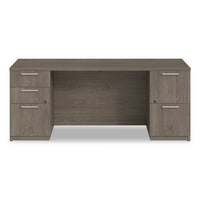 Alera Seville Series Double Pedestal Credenza, 72w X 24d X 29h, Walnut