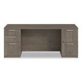 Alera Seville Series Double Pedestal Credenza, 72w X 24d X 29h, Walnut