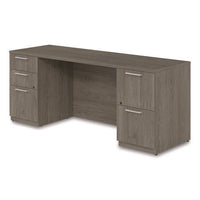 Alera Seville Series Double Pedestal Credenza, 72w X 24d X 29h, Walnut