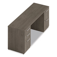 Alera Seville Series Double Pedestal Credenza, 72w X 24d X 29h, Walnut