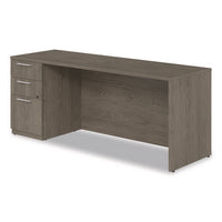 Alera Seville Series Credenza With Pedestal, Left Pedestal, 72w X 24d X 29h, Walnut