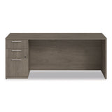 Alera Seville Series Credenza With Pedestal, Left Pedestal, 72w X 24d X 29h, Walnut
