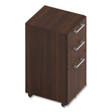 Alera Seville Series Mobile Pedestal, Left/right, 3-drawer: Box/box/file, Legal, Mahogany, 15" X 18" X 27"