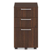Alera Seville Series Mobile Pedestal, Left/right, 3-drawer: Box/box/file, Legal, Mahogany, 15" X 18" X 27"