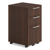 Alera Seville Series Mobile Pedestal, Left/right, 3-drawer: Box/box/file, Legal, Mahogany, 15" X 18" X 27"