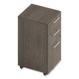 Alera Seville Series Mobile Pedestal, Left/right, 3-drawer: Box/box/file, Legal, Walnut, 15" X 18" X 27"