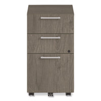 Alera Seville Series Mobile Pedestal, Left/right, 3-drawer: Box/box/file, Legal, Walnut, 15" X 18" X 27"