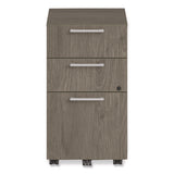 Alera Seville Series Mobile Pedestal, Left/right, 3-drawer: Box/box/file, Legal, Walnut, 15" X 18" X 27"