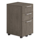 Alera Seville Series Mobile Pedestal, Left/right, 3-drawer: Box/box/file, Legal, Walnut, 15" X 18" X 27"