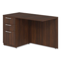 Seville Series Desk Return With Pedestal, Left, 48" X 24" X 29", Mahogany