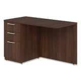 Seville Series Desk Return With Pedestal, Left, 48" X 24" X 29", Mahogany