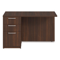 Seville Series Desk Return With Pedestal, Left, 48" X 24" X 29", Mahogany
