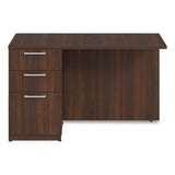 Seville Series Desk Return With Pedestal, Left, 48" X 24" X 29", Mahogany