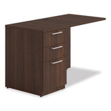 Seville Series Desk Return With Pedestal, Left, 48" X 24" X 29", Mahogany