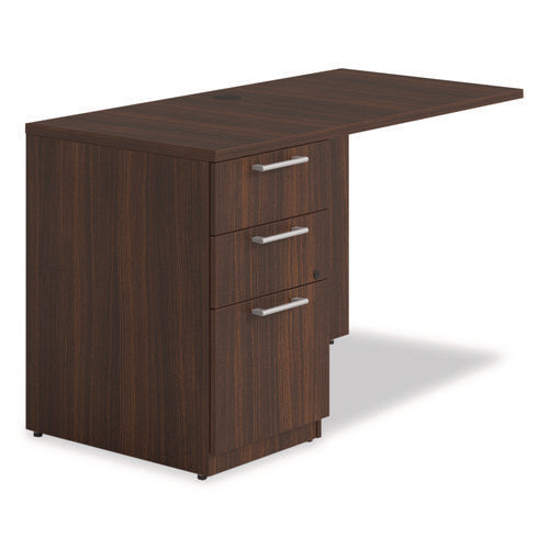 Seville Series Desk Return With Pedestal, Left, 48" X 24" X 29", Mahogany