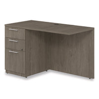 Seville Desk Return With Pedestal, Left, 48" X 24" X 29", Walnut