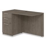 Seville Desk Return With Pedestal, Left, 48" X 24" X 29", Walnut