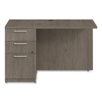 Seville Desk Return With Pedestal, Left, 48" X 24" X 29", Walnut