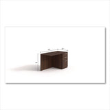 Seville Desk Return With Pedestal, Right, 48" X 24" X 29", Mahogany