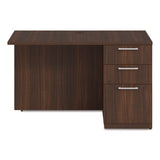 Seville Desk Return With Pedestal, Right, 48" X 24" X 29", Mahogany