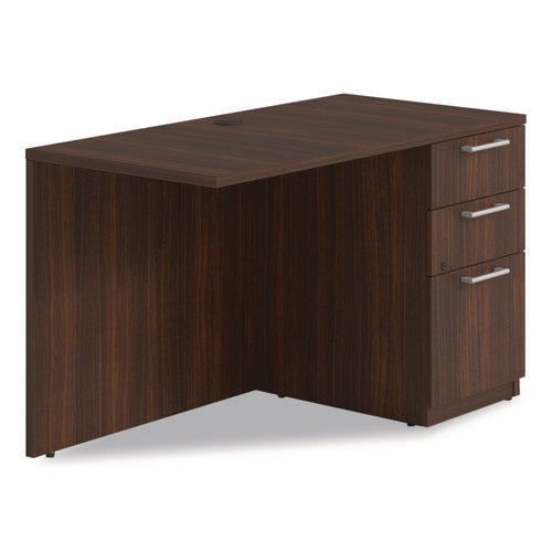 Seville Desk Return With Pedestal, Right, 48" X 24" X 29", Mahogany