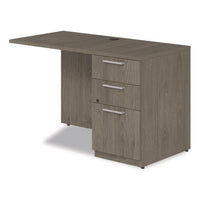 Seville Desk Return With Pedestal, Right, 48" X 24" X 29", Walnut