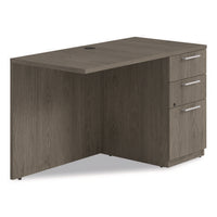 Seville Desk Return With Pedestal, Right, 48" X 24" X 29", Walnut