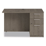 Seville Desk Return With Pedestal, Right, 48" X 24" X 29", Walnut