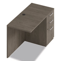 Seville Desk Return With Pedestal, Right, 48" X 24" X 29", Walnut