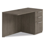 Seville Desk Return With Pedestal, Right, 48" X 24" X 29", Walnut