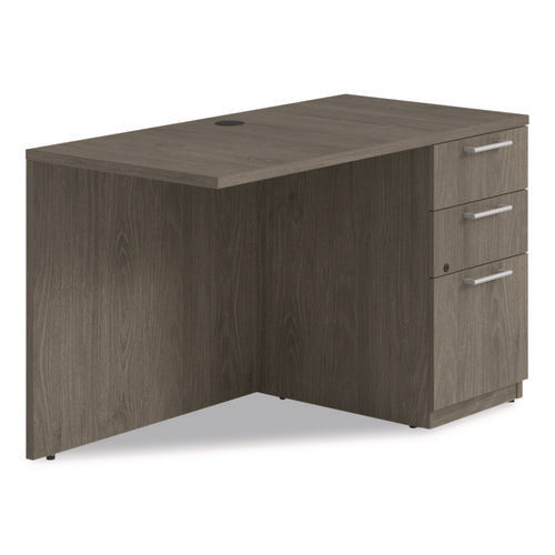Seville Desk Return With Pedestal, Right, 48" X 24" X 29", Walnut