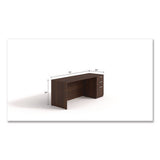 Alera Seville Series Credenza With Pedestal, Right Pedestal, 72w X 24d X 29h, Mahogany
