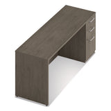 Alera Seville Series Credenza With Pedestal, Right Pedestal, 72w X 24d X 29h, Walnut