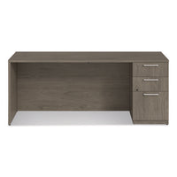 Alera Seville Series Credenza With Pedestal, Right Pedestal, 72w X 24d X 29h, Walnut