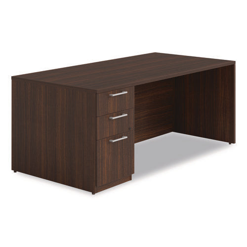 Alera Seville Series Single Pedestal Desk, Left Pedestal, 72" X 36" X 29", Mahogany