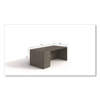 Alera Seville Series Single Pedestal Desk, Left Pedestal, 72" X 36" X 29", Walnut