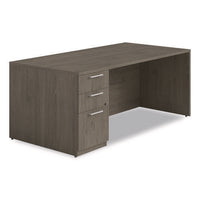 Alera Seville Series Single Pedestal Desk, Left Pedestal, 72" X 36" X 29", Walnut