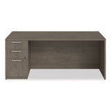 Alera Seville Series Single Pedestal Desk, Left Pedestal, 72" X 36" X 29", Walnut