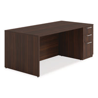 Alera Seville Series Single Pedestal Desk, Right Pedestal, 72" X 36" X 29", Mahogany