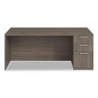 Alera Seville Series Single Pedestal Desk, Right Pedestal, 72" X 36" X 29", Walnut