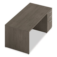 Alera Seville Series Single Pedestal Desk, Right Pedestal, 72" X 36" X 29", Walnut