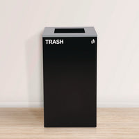 29 Gallon Trash/recycling Cans, Steel, Green Compost Can With Mixed Lid, Black Trash Can With Square Lid