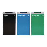 29 Gallon Trash/recycling Cans, Steel, Blue Recycling Can, Green Recycling Can, Black Trash Can With Square Lids