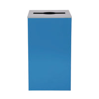 29 Gallon Trash/recycling Cans, Steel, Blue Can With Mixed Lid