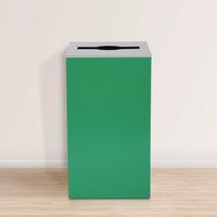 29 Gallon Trash/recycling Cans, Steel, Green Can With Mixed Lid