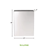 Stainless Steel Surface-mounted Waste Receptacle, 6.4 Gal, Brushed Stainless Steel