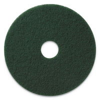 Scrubbing Pads, 14" Diameter, Green, 5/carton