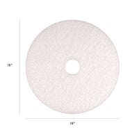 Polishing Pads, 18" Diameter, White, 5/carton