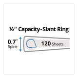 Durable View Binder With Durahinge And Slant Rings, 3 Rings, 0.5" Capacity, 11 X 8.5, White, 12/carton